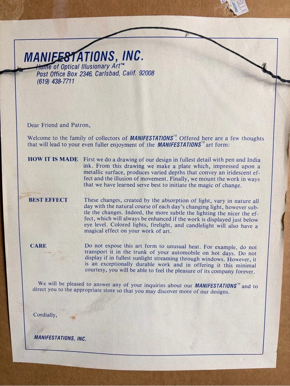 Vintage 1983 Manifestations Gold Butterfly Framed Wall Art Optical Illusionary